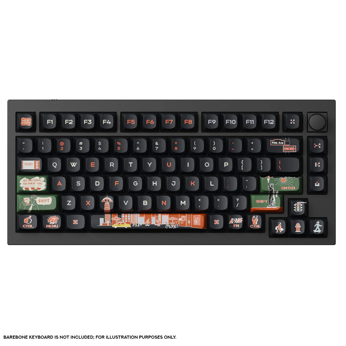 Keychron OSA Dye-Sub PBT Full Set 140 Keys Keycap Set (New York) (T40) - Image 5