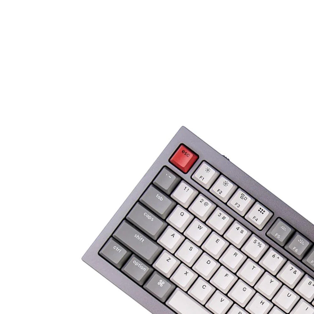 Keychron Q1 QMK Custom Mechanical Silver Grey Keyboard (Gateron Phantom Blue Switch) (Q1D2) - Image 4