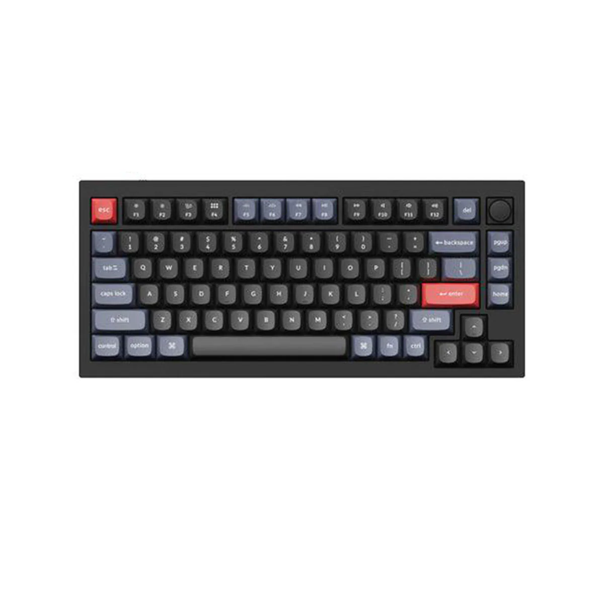 Keychron Q1 QMK Custom Mechanical V2 Knob Version Hot-Swappable RGB Backlight Keyboard - Carbon Black B (Gateron G Pro Red Switch) (Q1M1Z) - Image 2