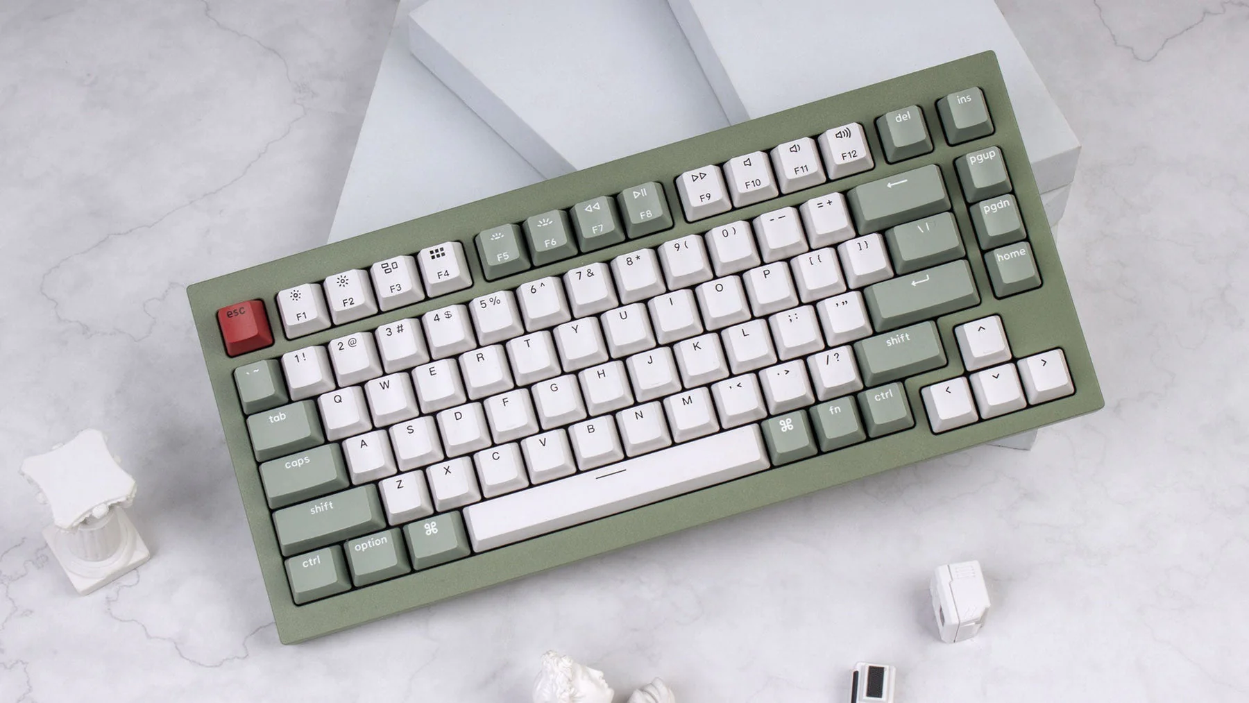 Keychron Q1 QMK/Via 75% Custom All-Metal Hot-Swappable RGB Mechanical Carbon Keyboard - Green (Gateron Phantom Red Switch) (Q1L1) - Image 4