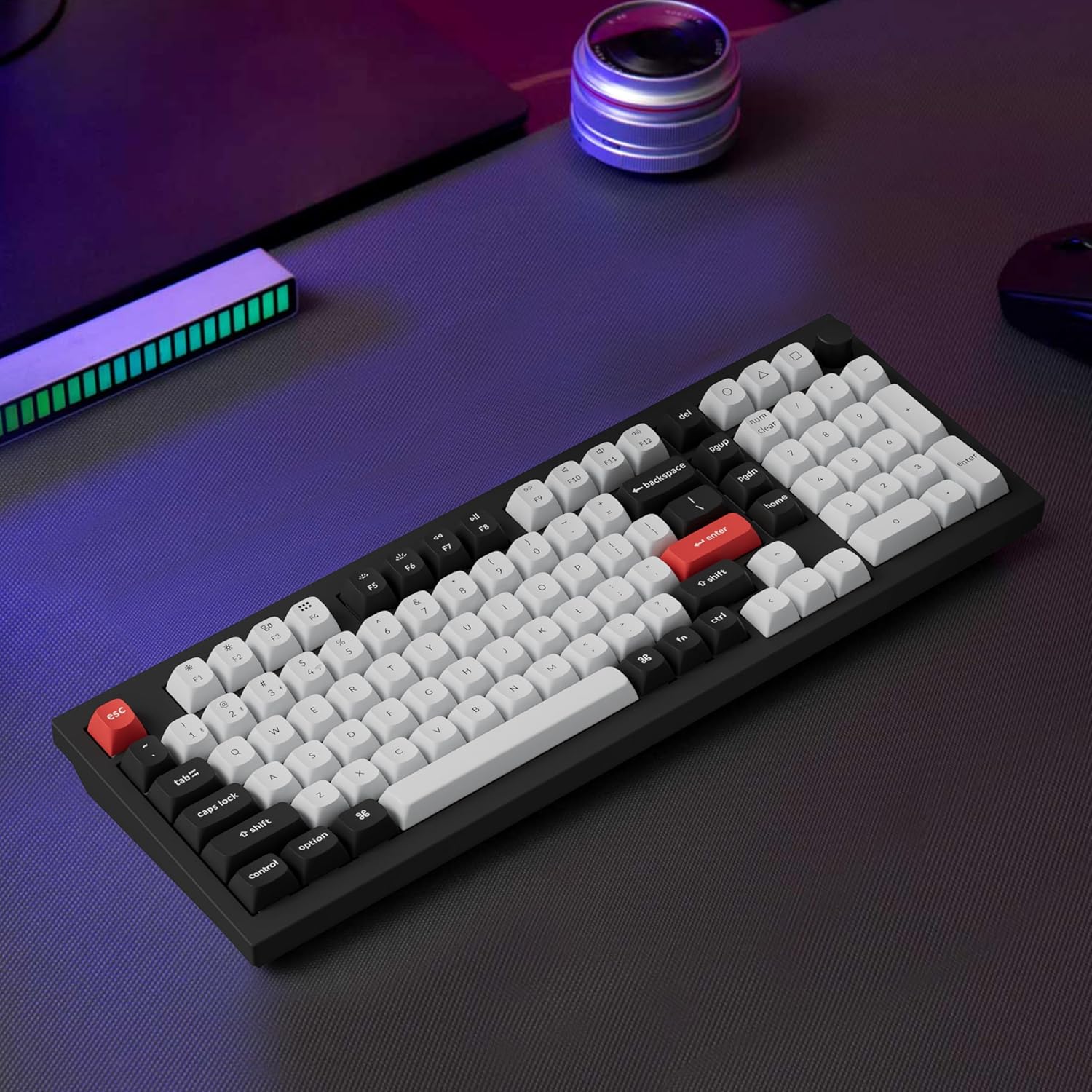 Keychron Q5 HE QMK 96% Fully Assembled Knob RGB Backlight Hot-Swappable Wireless Magnetic Switch Keyboard - Carbon Black (Gateron Double-Rail Magnetic Nebula Switch) (Q5H-M1) - Image 4