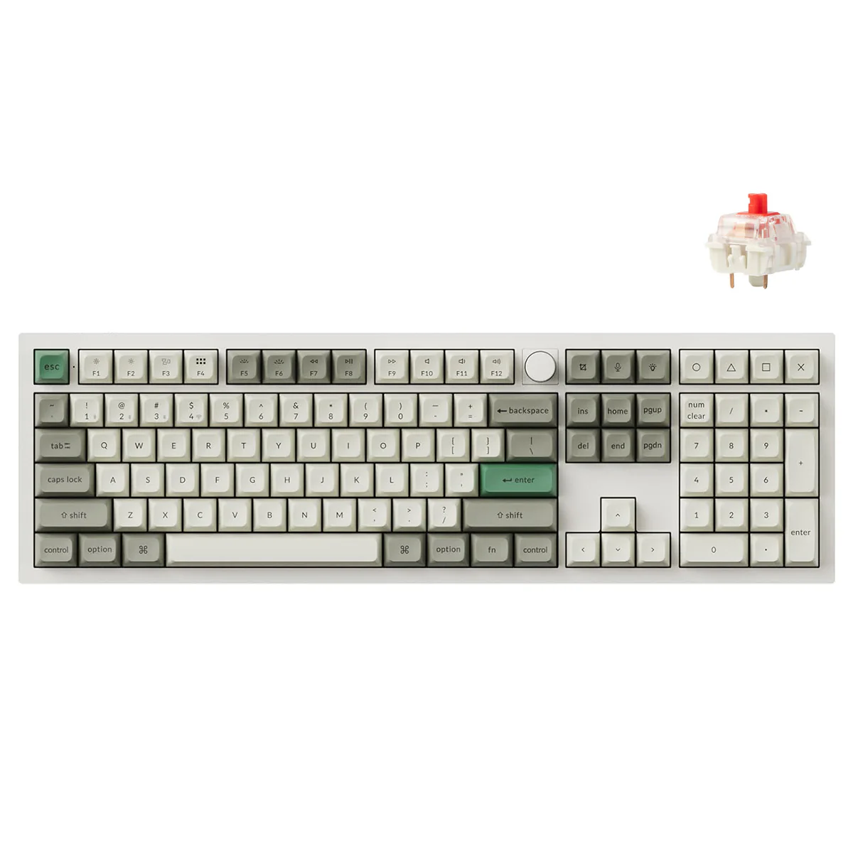 Keychron Q6 Max QMK/Via Fully Assembled With Knob RGB Backlit Hot-Swappable Full Size Wireless Custom Mechanical Keyboard - Shell White (Red Switch, Banana Switch) - Image 2