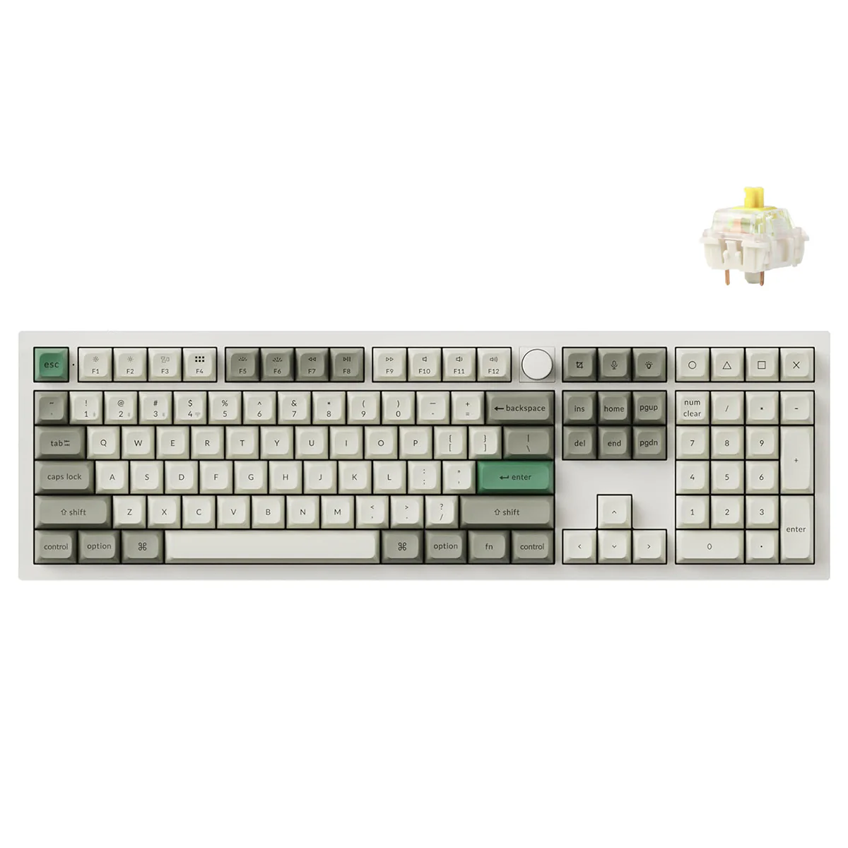 Keychron Q6 Max QMK/Via Fully Assembled With Knob RGB Backlit Hot-Swappable Full Size Wireless Custom Mechanical Keyboard - Shell White (Red Switch, Banana Switch) - Image 3