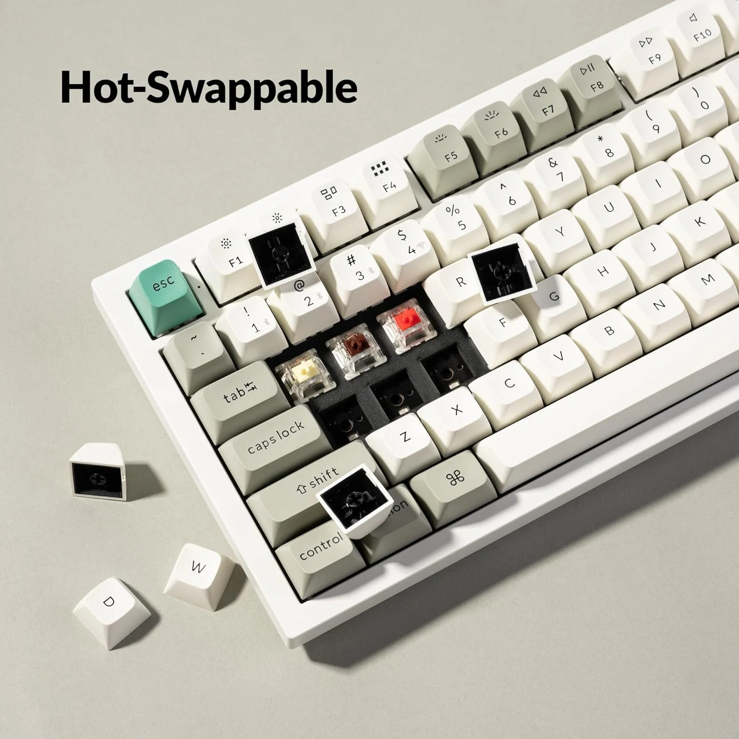 Keychron Q6 Max QMK/Via Fully Assembled With Knob RGB Backlit Hot-Swappable Full Size Wireless Custom Mechanical Keyboard - Shell White (Red Switch, Banana Switch) - Image 9