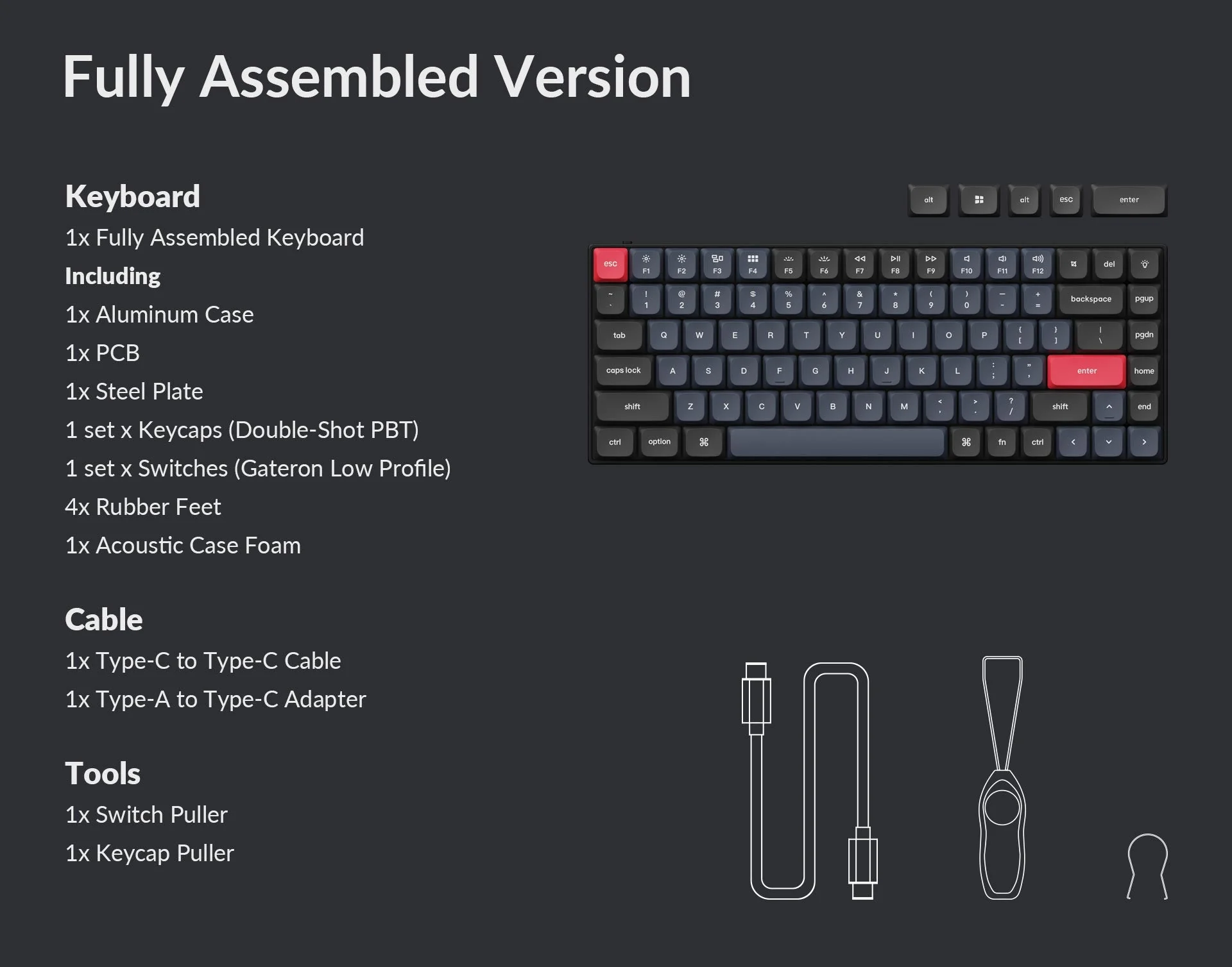 Keychron S1 QMK Custom Mechanical RGB Backlight Keyboard (Red Switch) (S1B1) - Image 9