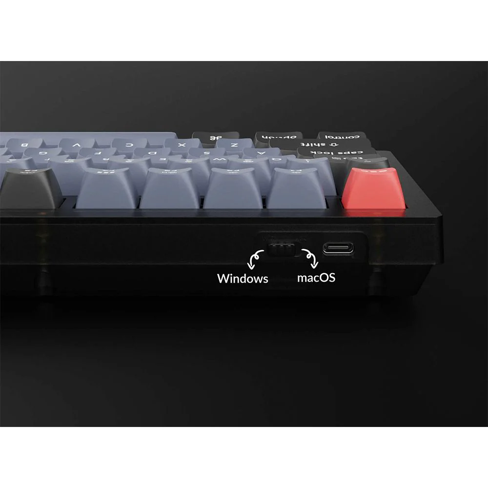 Keychron V1 QMK Knob Version RGB Backlight Hot-Swappable Wired Mechanical Keyboard - Carbon Black Non-Transparent (Brown Switch) (V1D3) - Image 4