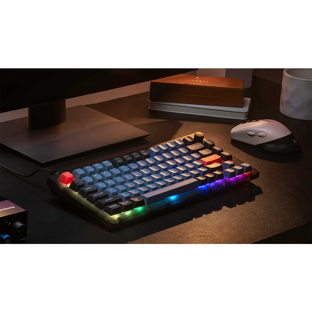 Keychron V1 QMK Knob Version RGB Backlight Hot-Swappable Wired Mechanical Keyboard - Carbon Black Non-Transparent (Brown Switch) (V1D3) - Image 6