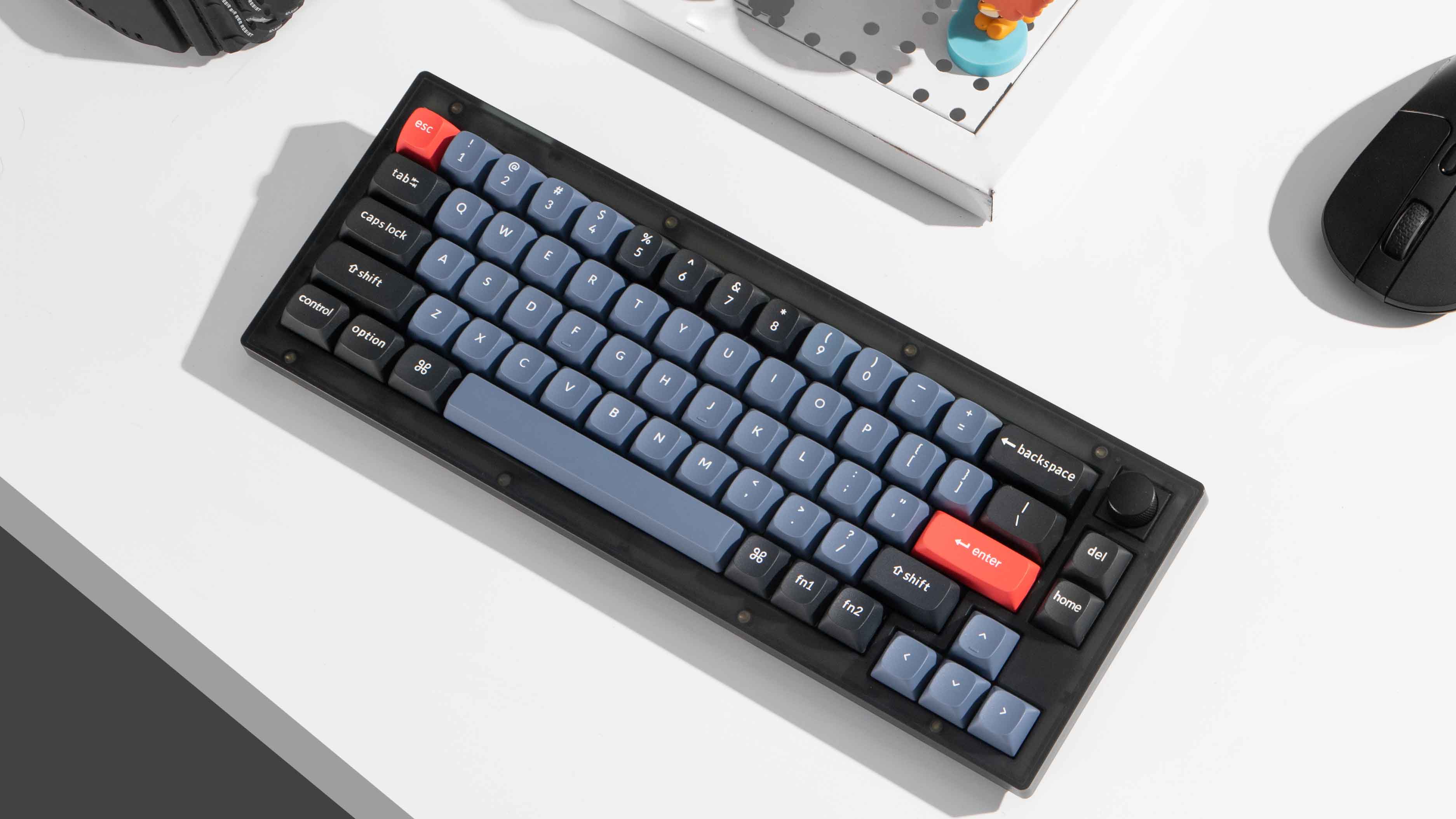 Keychron V2 QMK Custom Mechanical Knob Version Hot-Swappable RGB Backlight Keyboard - Frosted Black Transluscent (K Pro Brown Switch) (V2C3) - Image 4