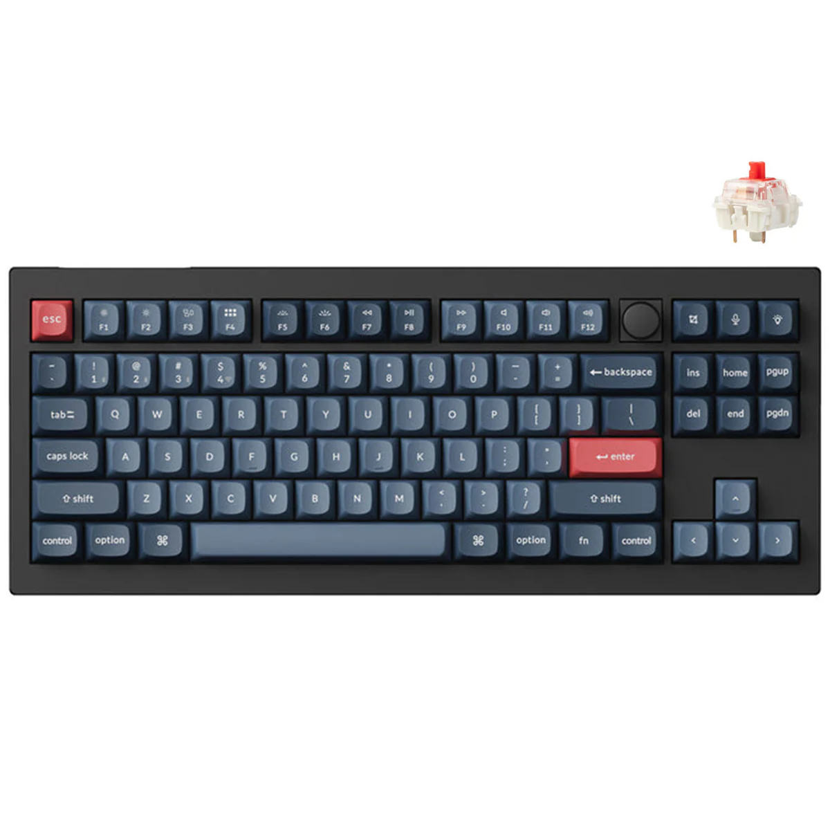Keychron V3 Max QMK/Via Fully Assembled With Knob RGB Backlit Hot-Swappable TKL  Wireless Custom Mechanical Keyboard - Carbon Black (Gateron Jupited Red Switch, Gateron Jupiter Brown Switch, Gateron Jupiter Banana Switch) (V3M-D1, V3M-D3, V3M-D4) - Image 7