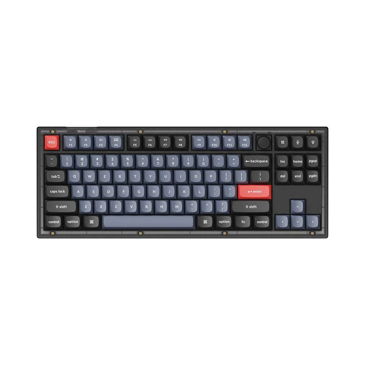 Keychron V3 QMK Fully Assembled Knob RGB Backlight Hot-Swappable TKL Wired Mechanical Keyboard - Frosted Black (K Pro Blue Switch) (V3-C2) - Image 2