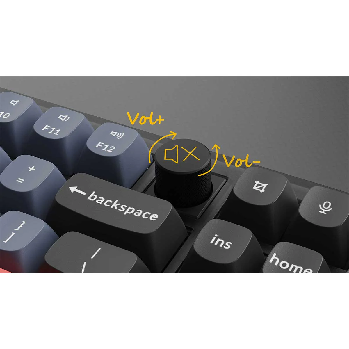 Keychron V3 QMK Fully Assembled Knob RGB Backlight Hot-Swappable TKL Wired Mechanical Keyboard - Frosted Black (K Pro Blue Switch) (V3-C2) - Image 7
