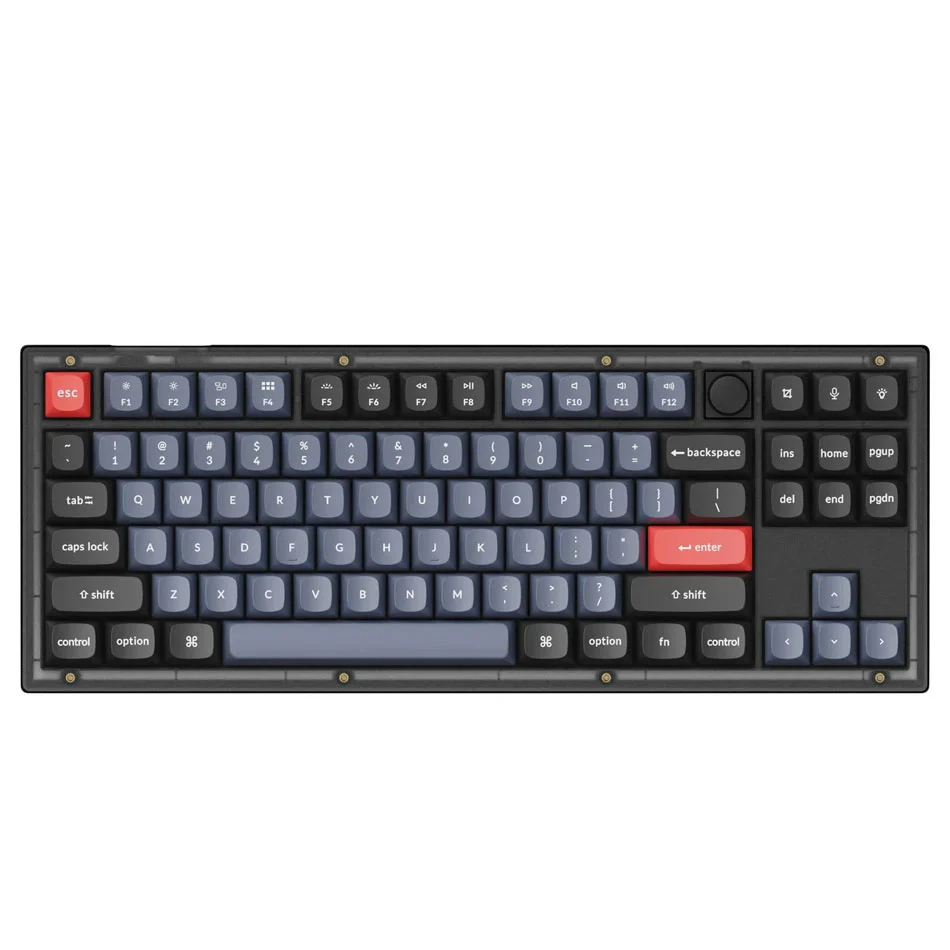 Keychron V3 QMK Fully Assembled Knob RGB Backlight Hot-Swappable TKL  Wired Mechanical Keyboard - Frosted Black (K Pro Red Switch) (V3-C1) - Image 2
