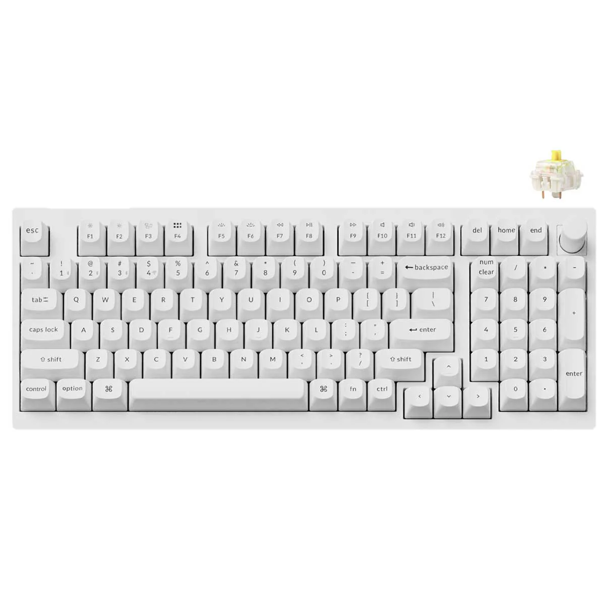 Keychron V5 Max Knob Version RGB Backlight Hot-Swappable 96% Wireless Mechanical Keyboard - White (Gateron Jupiter Brown Switch, Gateron Jupiter Banana Switch, Gateron Jupiter Red Switch) (V5M-F3, V5M-F4, V5M-F1) - Image 7
