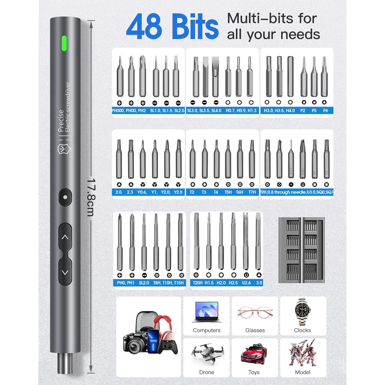 Kingsdun 62-in-1 Precision Electric Screwdriver Set (KS-882038) - Image 5
