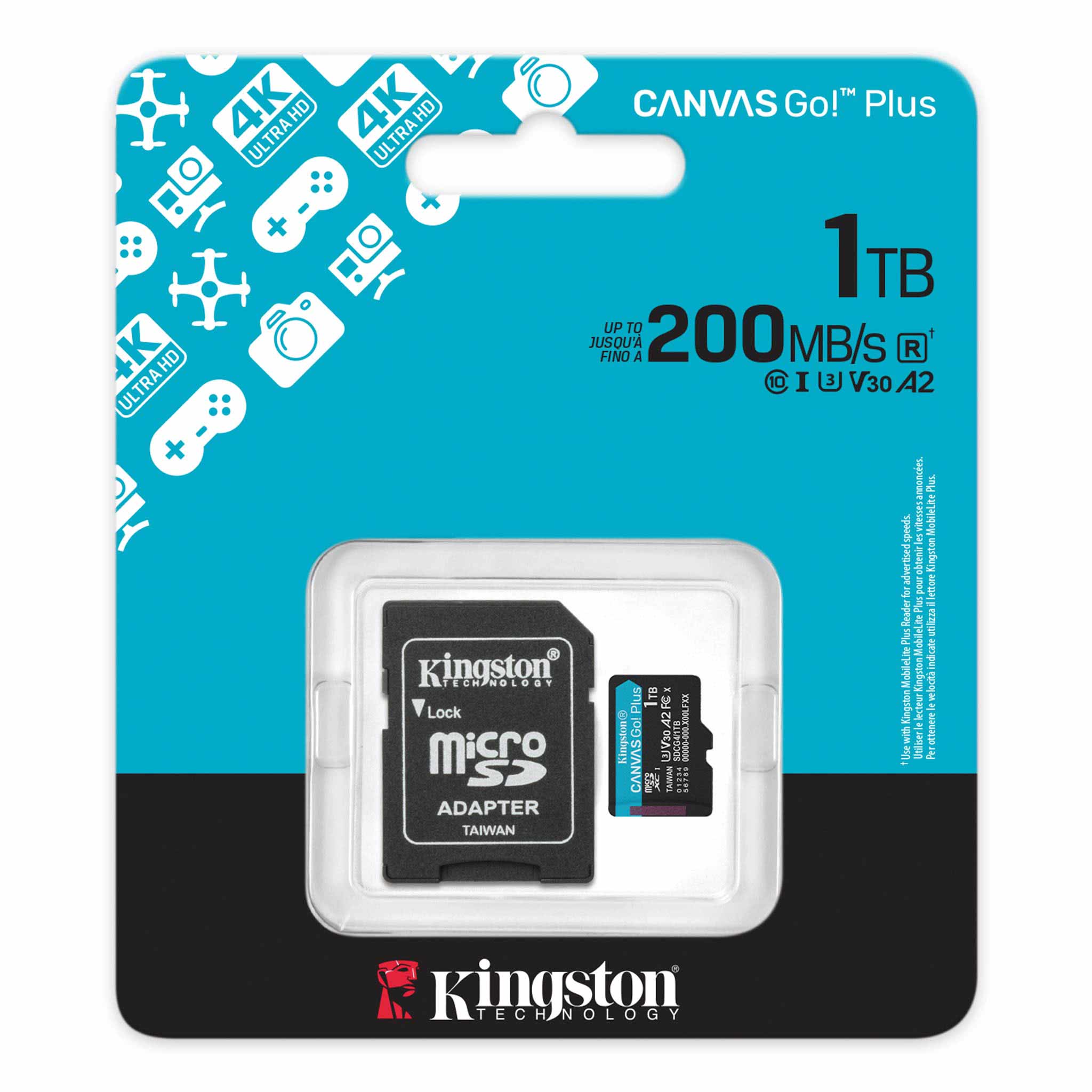 Kingston Canvas Go! Plus C10 UHS-I U3 V30 A2 200MB/s Read microSD Memory Card with SD Adapter (128GB, 256GB, 512GB, 1TB) - Image 13