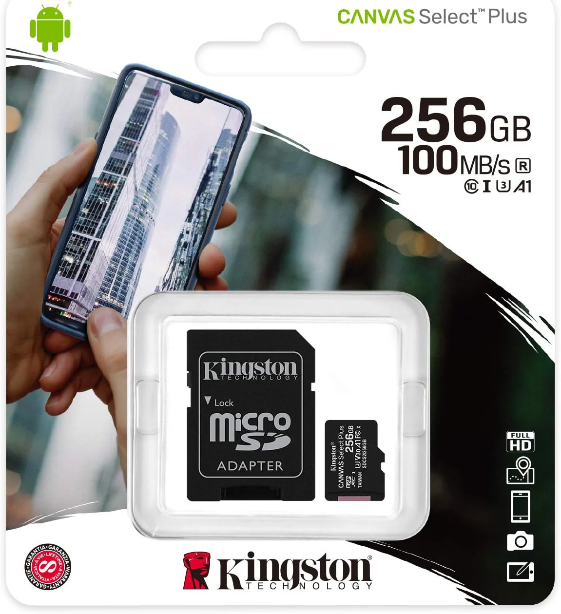 Kingston Canvas Select Plus 256GB 100MB/S Micro SD Memory Card With Android A1 Performance Class (SDCS2/256GB) - Image 4