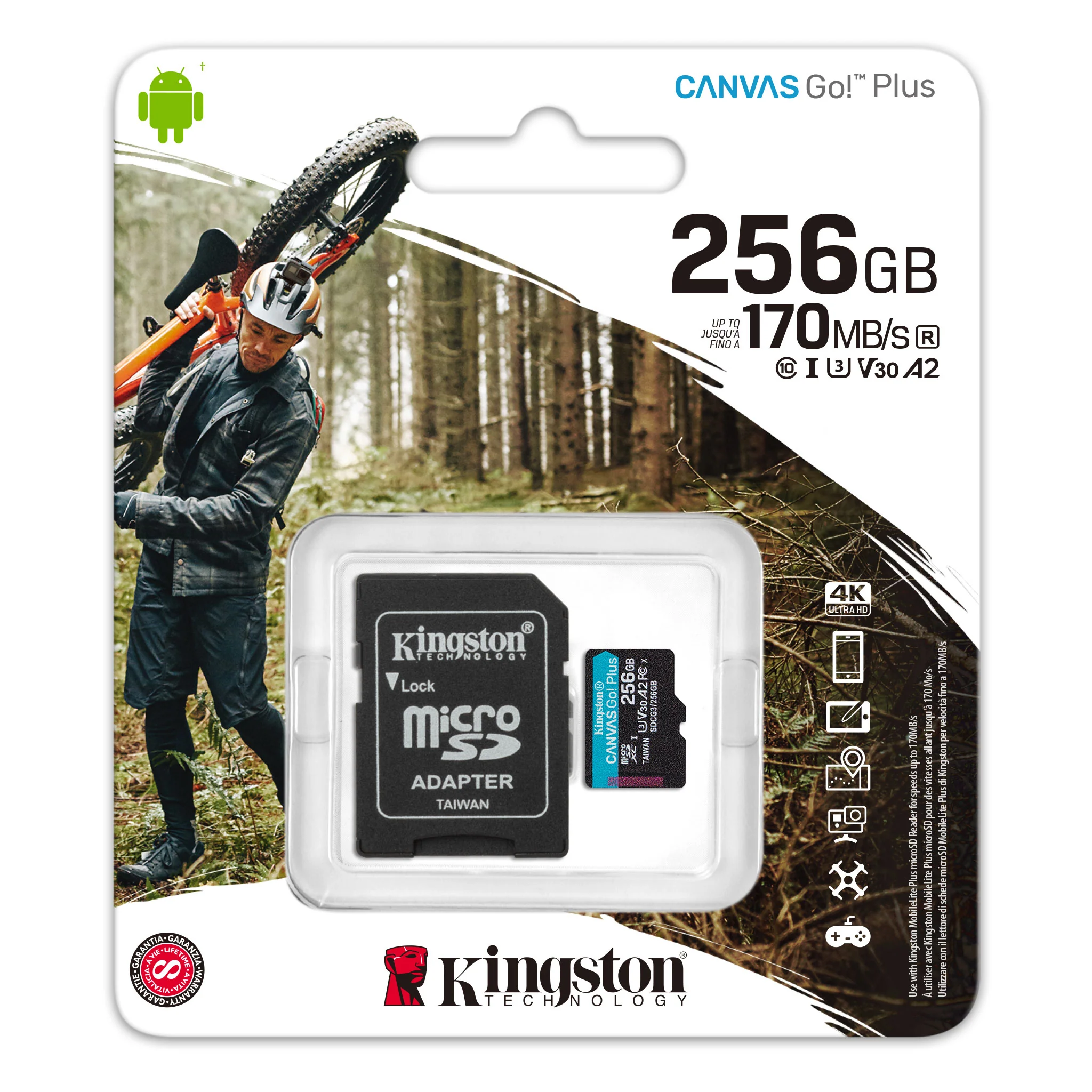 Kingston Canvas Go! Plus UHS-I U3 V30 A2 170MB/s Read MicroSD Memory Card with SD Adapter (64GB, 128GB, 256GB, 512GB) - Image 13