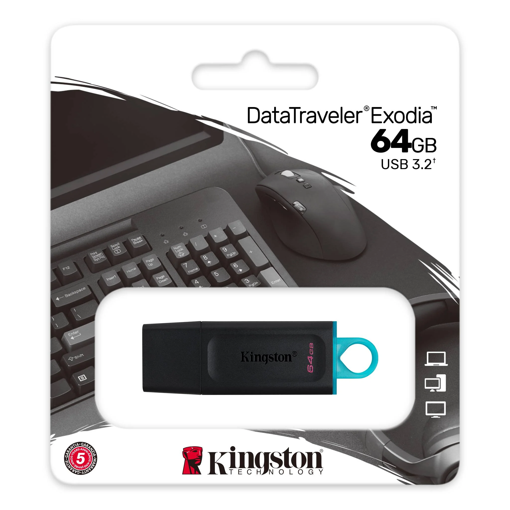 Kingston DataTraveler Exodia USB 3.2 Gen 1 USB Flash Drive (64GB, 128GB, 256GB) - Image 4
