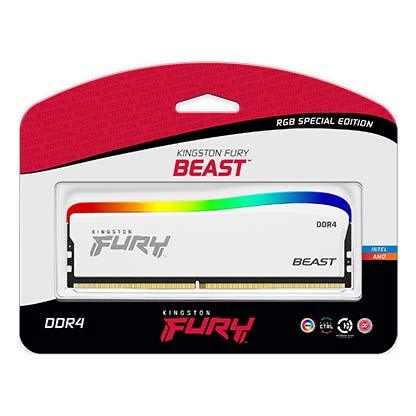 Kingston Fury Beast 16GB (1X16GB) DDR4 RGB SE 3600Mhz Memory (White) (KF436C18BWA/16) - Image 3