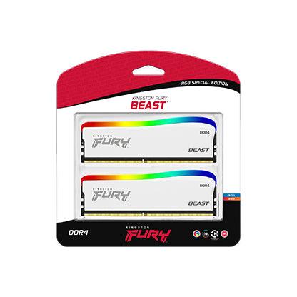 Kingston Fury Beast 32GB (2X16GB) DDR4 RGB SE 3200MT/S Memory (White) (KF432C16BWAK2/32) - Image 2