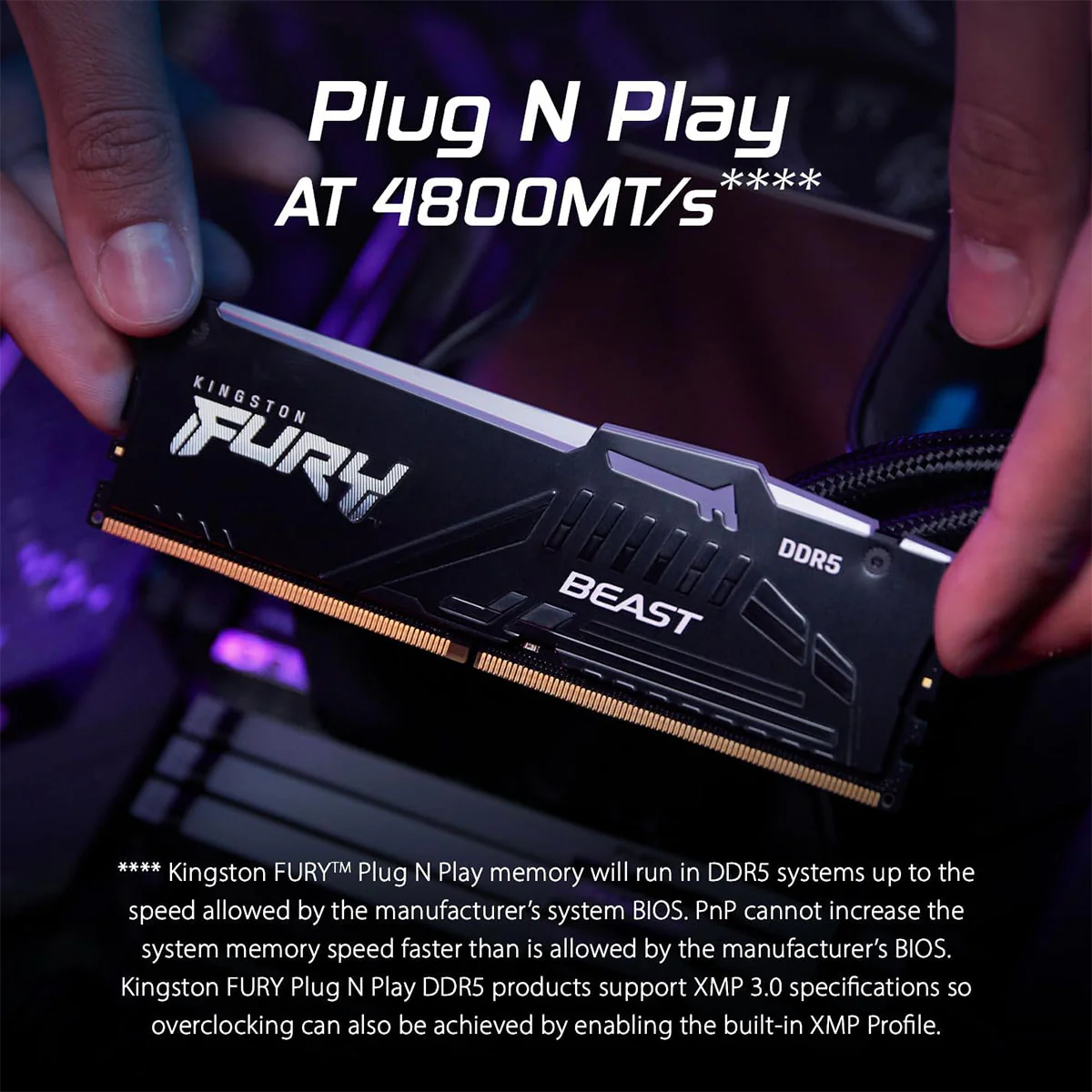 Kingston Fury Beast RGB 8GB DDR5 6000MT/s CL30-36-36 1.4V EXPO/XMP Desktop Memory (KF560C30BBEA-8) - Image 5