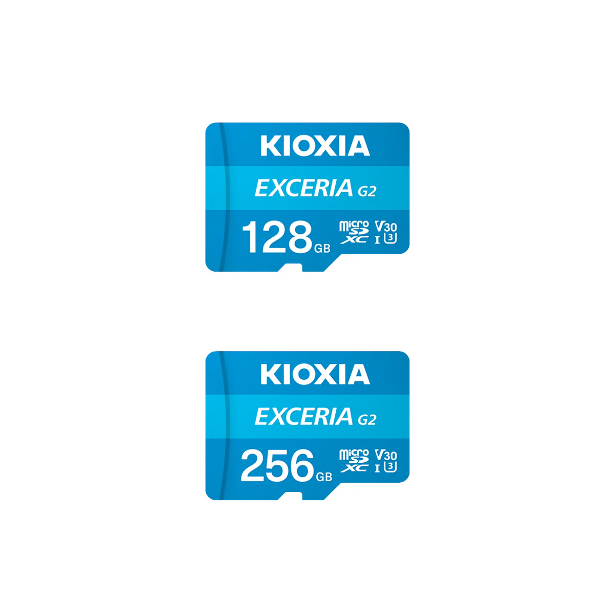 Kioxia Exceria G2 UHS-I U3 V30 4K A1 100MB/s Read MicroSD Memory Card with SD Adapter (128GB, 256GB) (LMEX2L128GG2, LMEX2L256GG2)