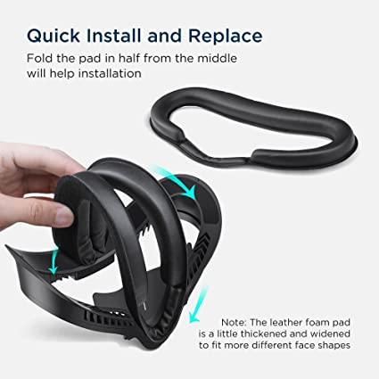 KIWI DESIGN 6 IN 1 Fitness Facial Interface Compatible With Oculus Quest 2 (Black) (KW-Q2-5-3-US) - Image 5