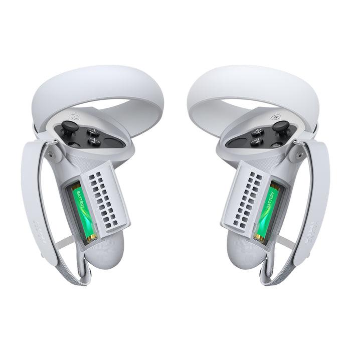 KIWI Design Controller Grips Cover With Battery Opening Compatible With Oculus Quest 2 (White) (KW-Q1PRO-2.2-FWH-US) - Image 2