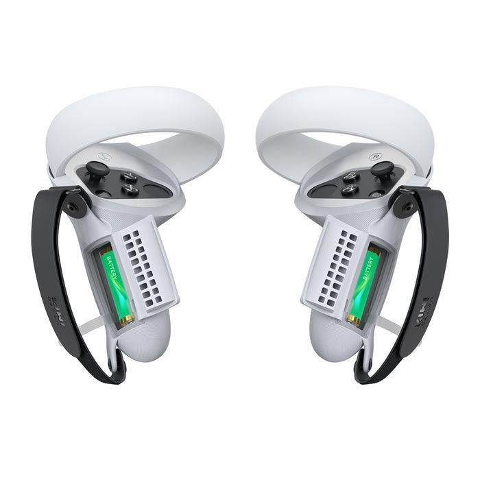 KIWI Design Controller Grips Cover With Battery Opening Compatible With Oculus Quest 2 (White) (KW-Q1PRO-2.2-FWH-US) - Image 4