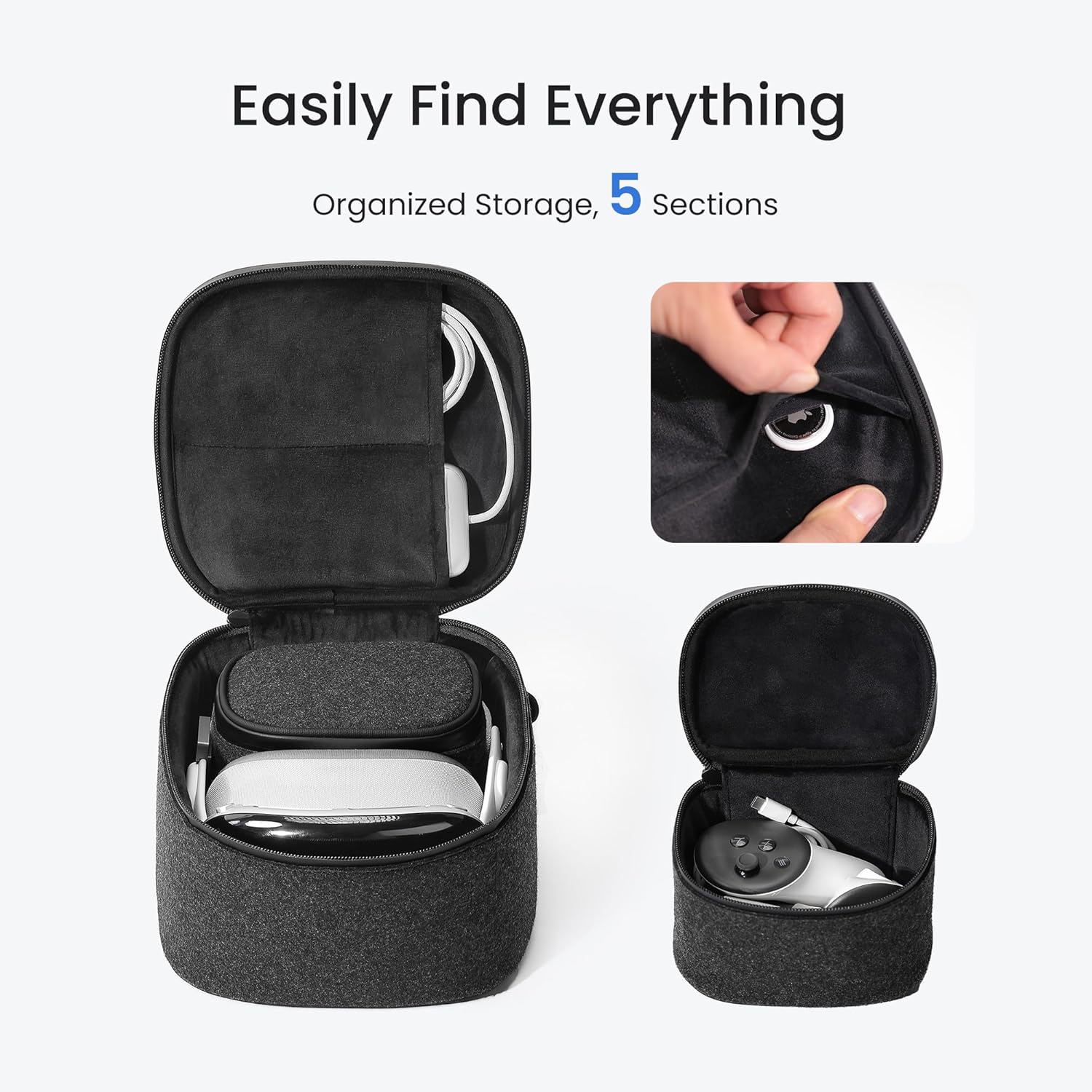 Kiwi Design P4 Portable Carrying Case for Meta Quest 2/3/3S/Vision Pro (QP05) - Image 14
