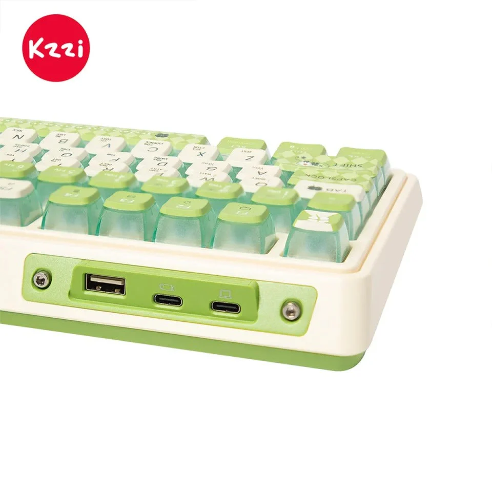 KZZI K75 Pro Tri-Mode RGB 82 Keys Hot-Swappable Mechanical Keyboard Lemon Green (Moment Linear Switch) - Image 2