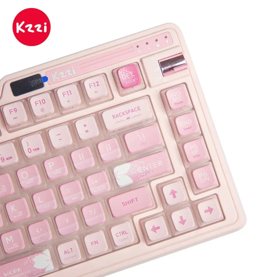 KZZI K75 Pro Tri-Mode RGB 82 Keys Hot-Swappable Mechanical Keyboard Sakura Pink (Eternity Tactile Switch) - Image 2