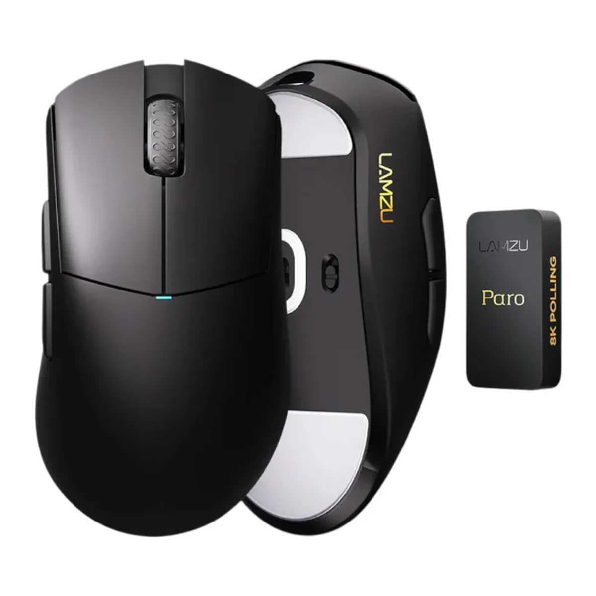 Lamzu Paro Aurora SuperLight Wireless Mouse + Paro Aurora 8K Dongle (Charcoal Black, Paro White) - Image 2