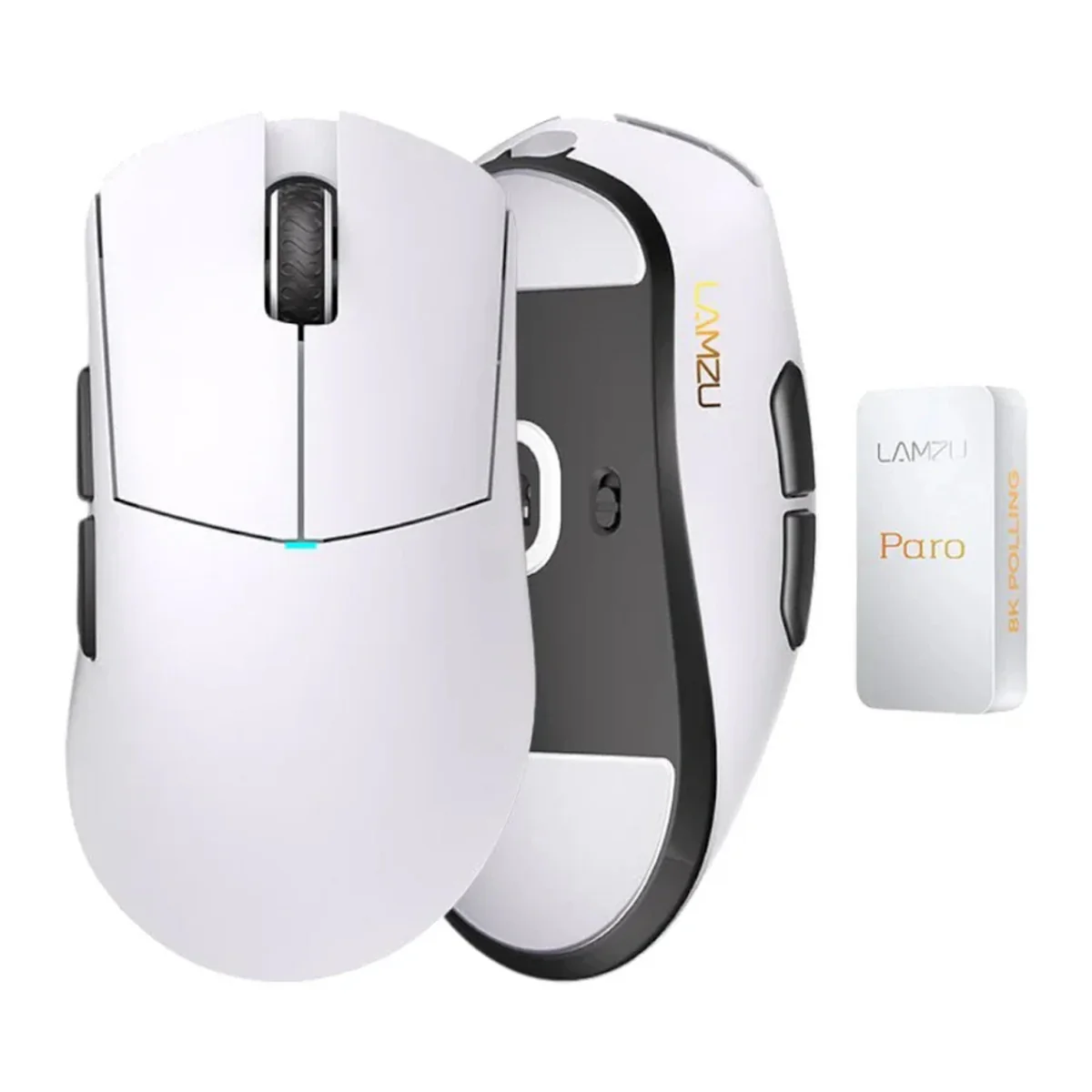 Lamzu Paro Aurora SuperLight Wireless Mouse + Paro Aurora 8K Dongle (Charcoal Black, Paro White) - Image 6