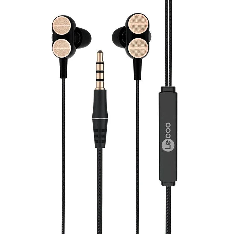 Lenovo Lecoo EH102 3.5MM Wired Earphones (Black) - Image 2