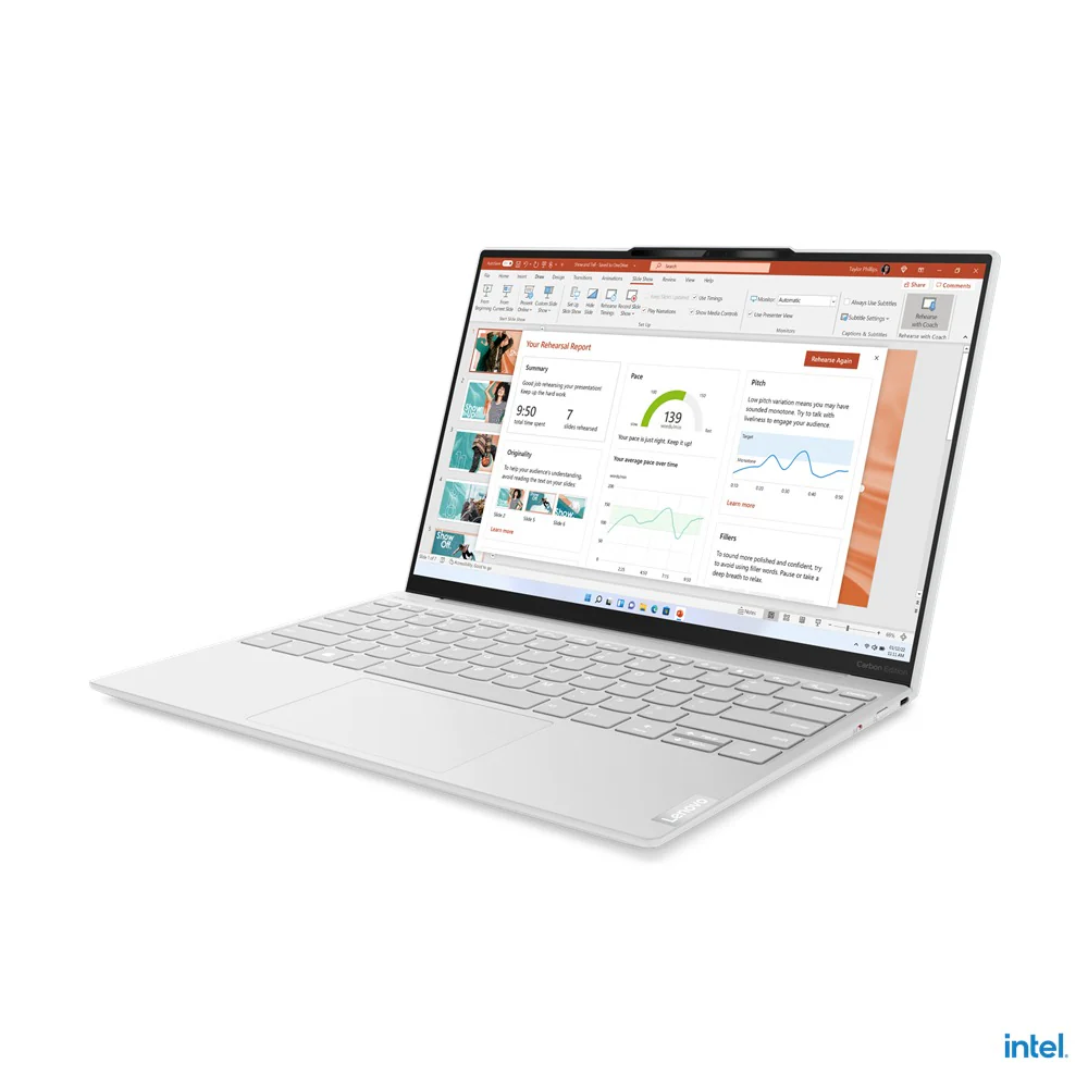 Lenovo Yoga Slim 7 Carbon 13IRP8 83AY002NPH Laptop (Moon White) | 13.3″ 2.5K (2560x1600) | i7 1360P | 16GB RAM | 1TB SSD | Intel Iris Xe Graphics | Windows 11 Home | MS Office Home & Student 2021 |  Yoga Sleeve - Image 4