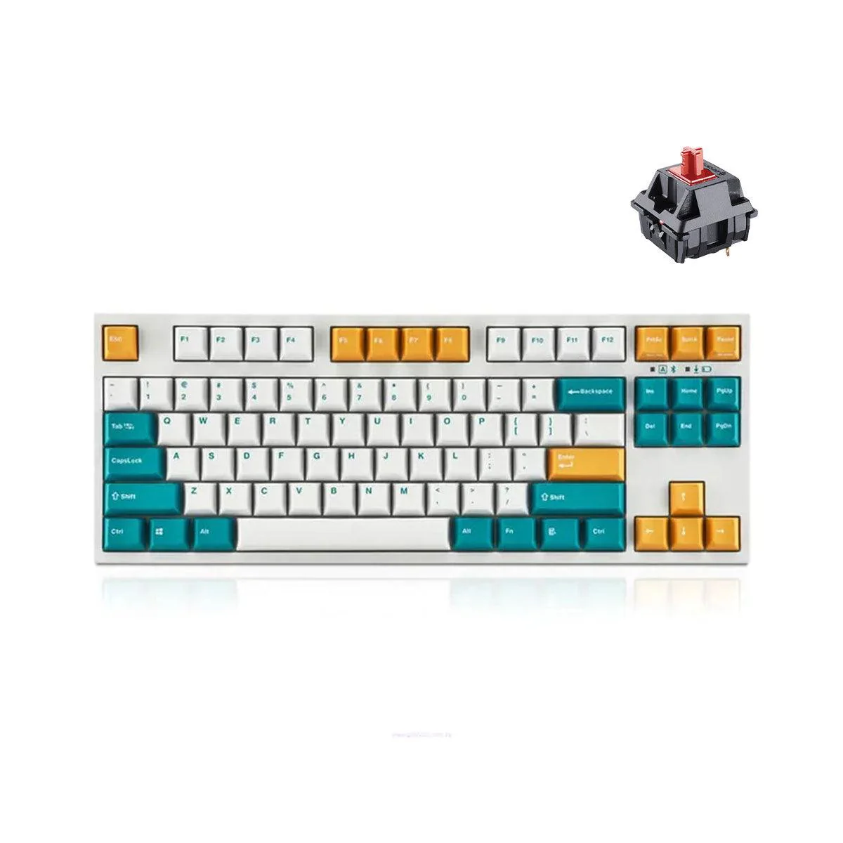 Leopold FC750RBT 87 Keys High-End Mechanical Bluetooth Keyboard (Milk Turquoise) (Red Switch) (FC750RBTR/EMTPD(Y))