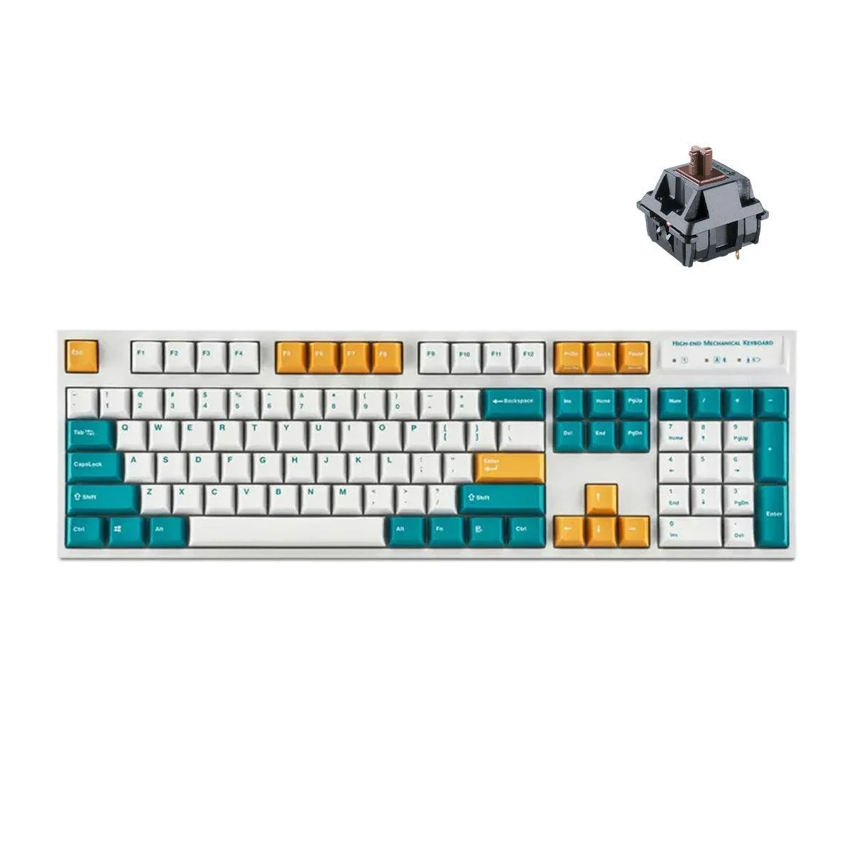 Leopold FC900RBT 104 Keys High-End Mechanical Bluetooth Keyboard (Milk Turquoise) (Brown Switch) (FC900RBTN/EMTPD(Y))