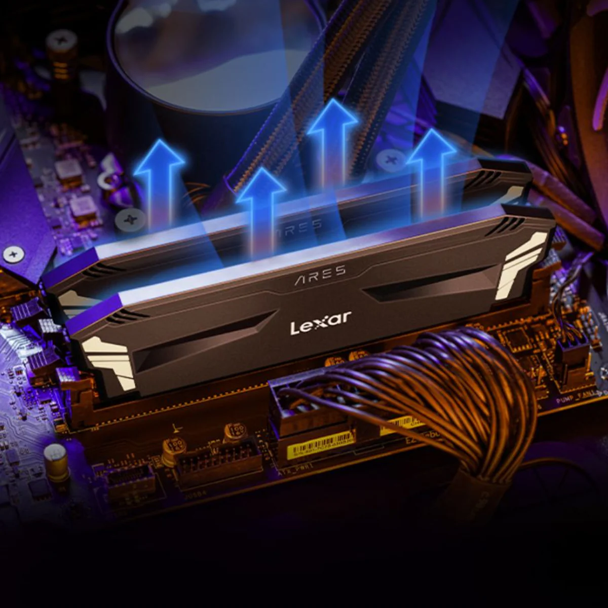 Lexar Ares DDR4 RGB 16GB (2x8GB) 3600Mhz XMP OC Gaming Desktop Memory With Heatsink (Black) (LD4BU008G-R3600GD0A) - Image 6