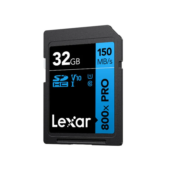 Lexar High-Performance 800x PRO 32GB SDHC UHS-I C10 U1 V10 150MB/s Read SD Card BLUE Series (LSD0800P032G-BNNNG)