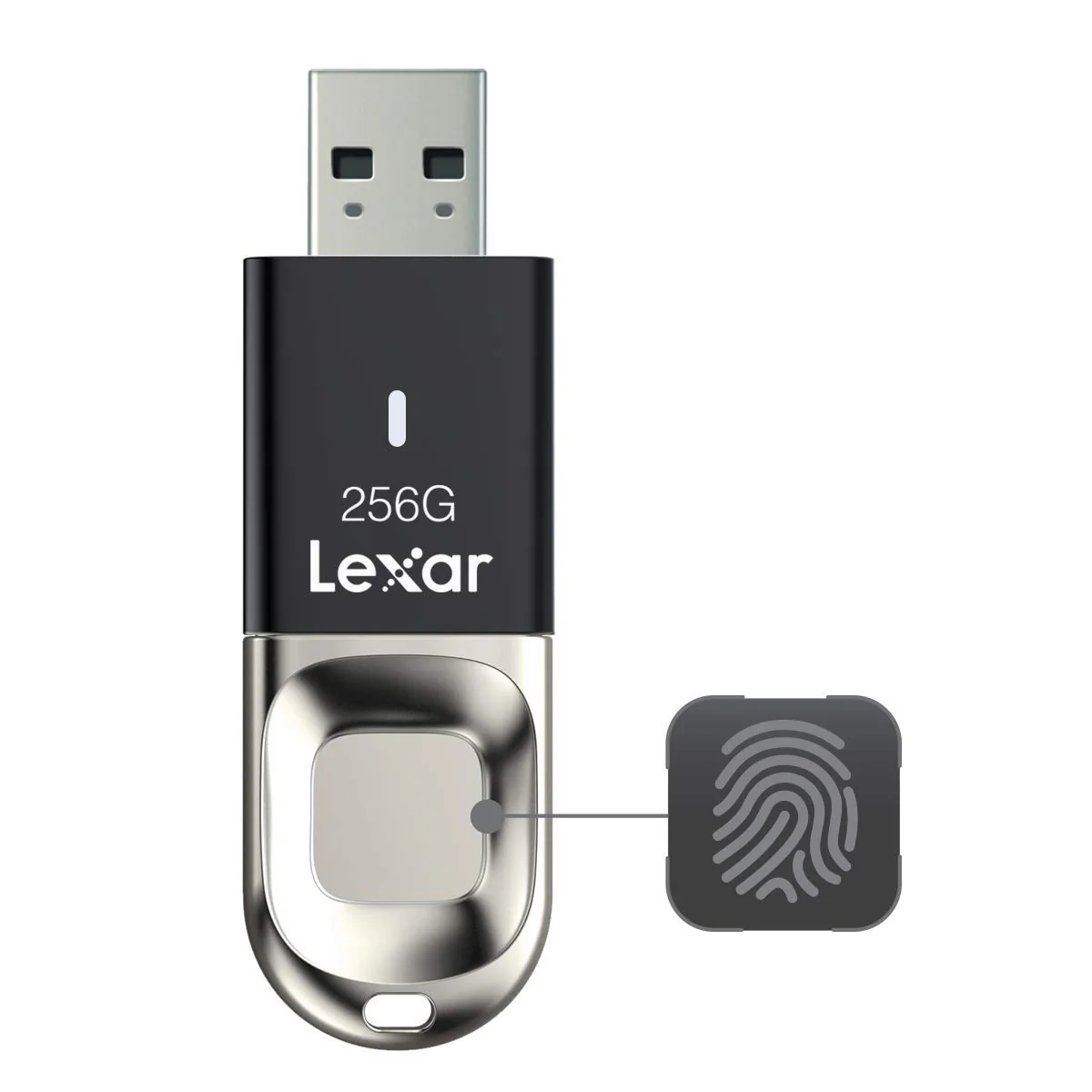 Lexar JumpDrive Fingerprint F35 256GB USB 3.0 Type-A 300MB/s Read Flash Drive (LJDF35-256BBK) - Image 11