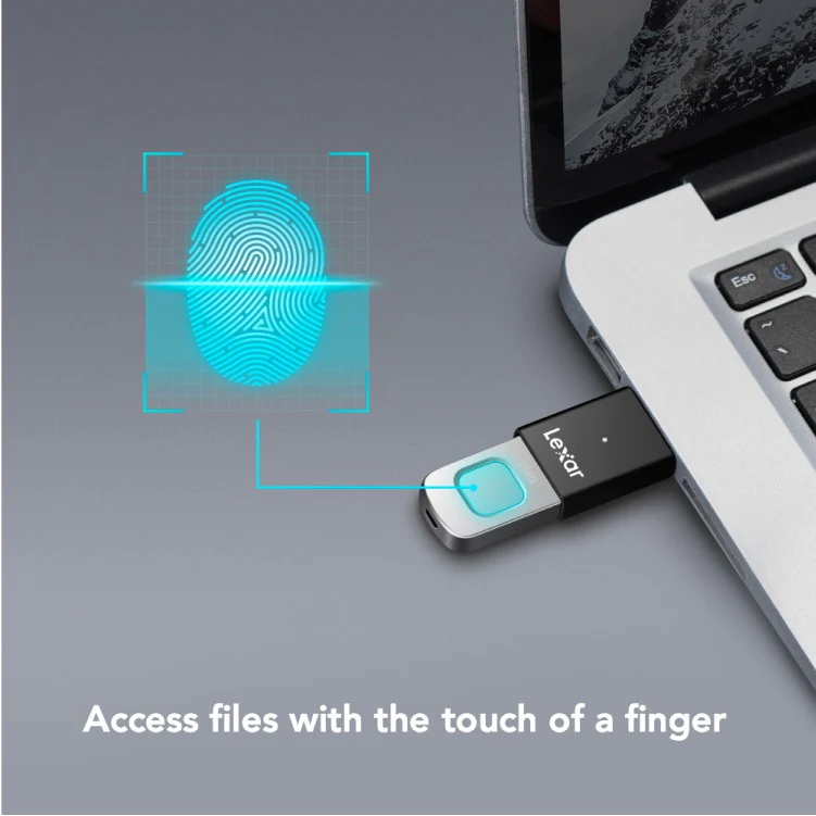 Lexar JumpDrive Fingerprint F35 PRO 128GB USB 3.2 Gen 1 Type-A 400MB/s Read Flash Drive (LJDF35P128G-RNBNG) - Image 3