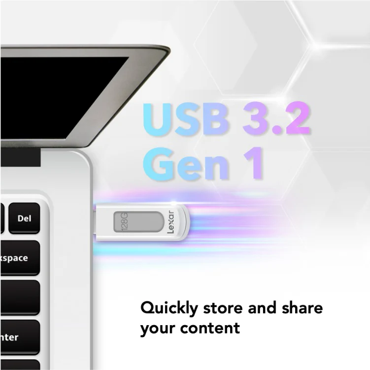 Lexar JumpDrive V100 128GB USB 3.2 Gen 1 100MB/s Read Flash Drive (LJDV100-128ABGY) - Image 3