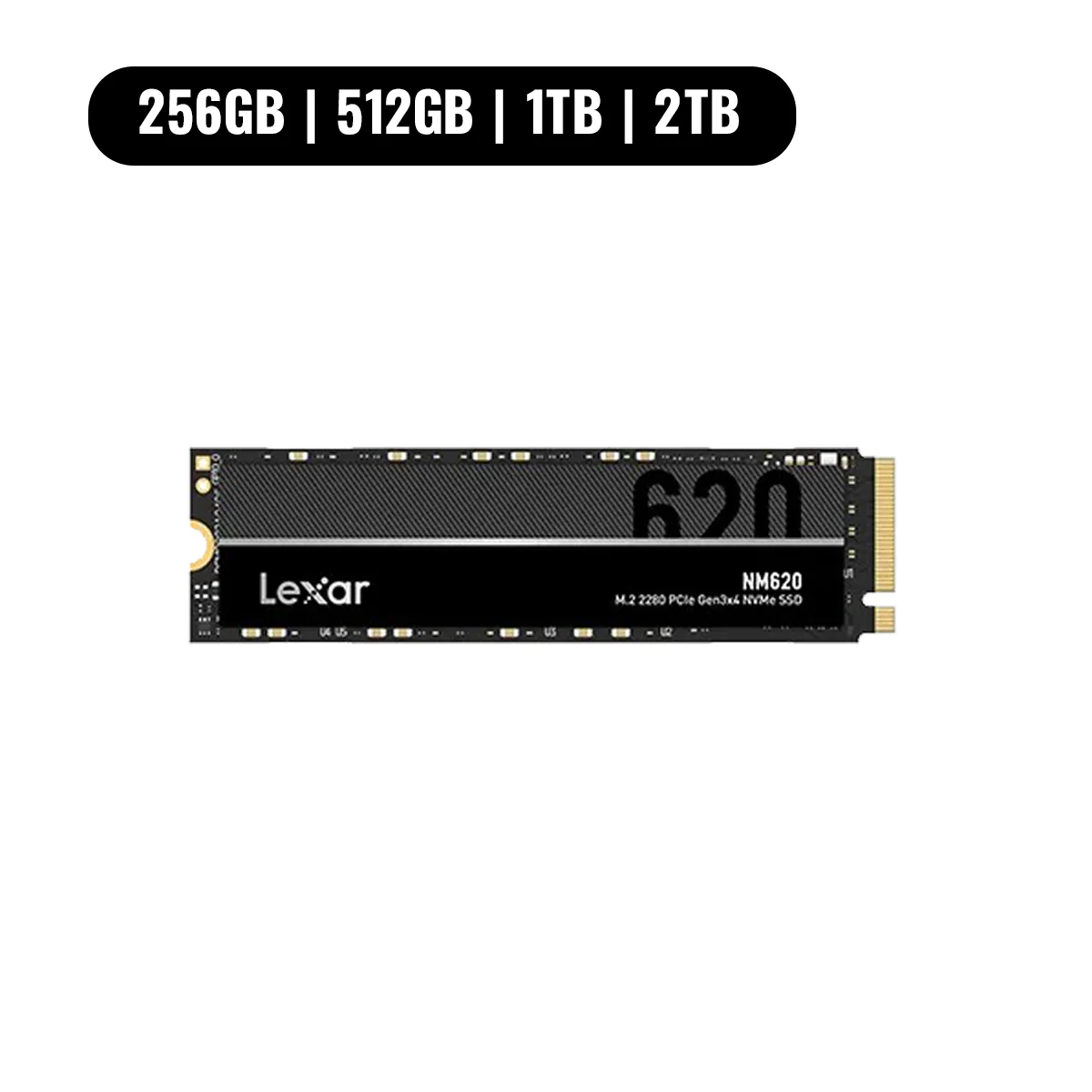 Lexar NM620 M.2 2280 3500MB/s Read PCIe Gen3x4 NVMe SSD (256GB, 512GB, 1TB, 2TB) (LNM620X512G-RNNNG, LNM620X001T-RNNNG, LNM620X002T-RNNNG)
