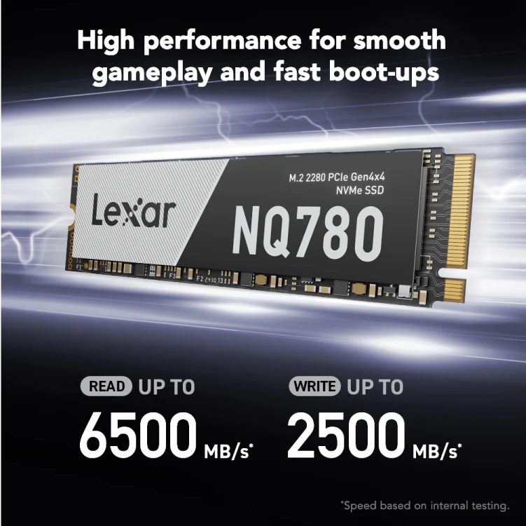 Lexar NQ780 1TB M.2 2280 6500MB/s Read PCIe Gen4x4 NVMe SSD (LNQ780X001T-RNNNG) - Image 3