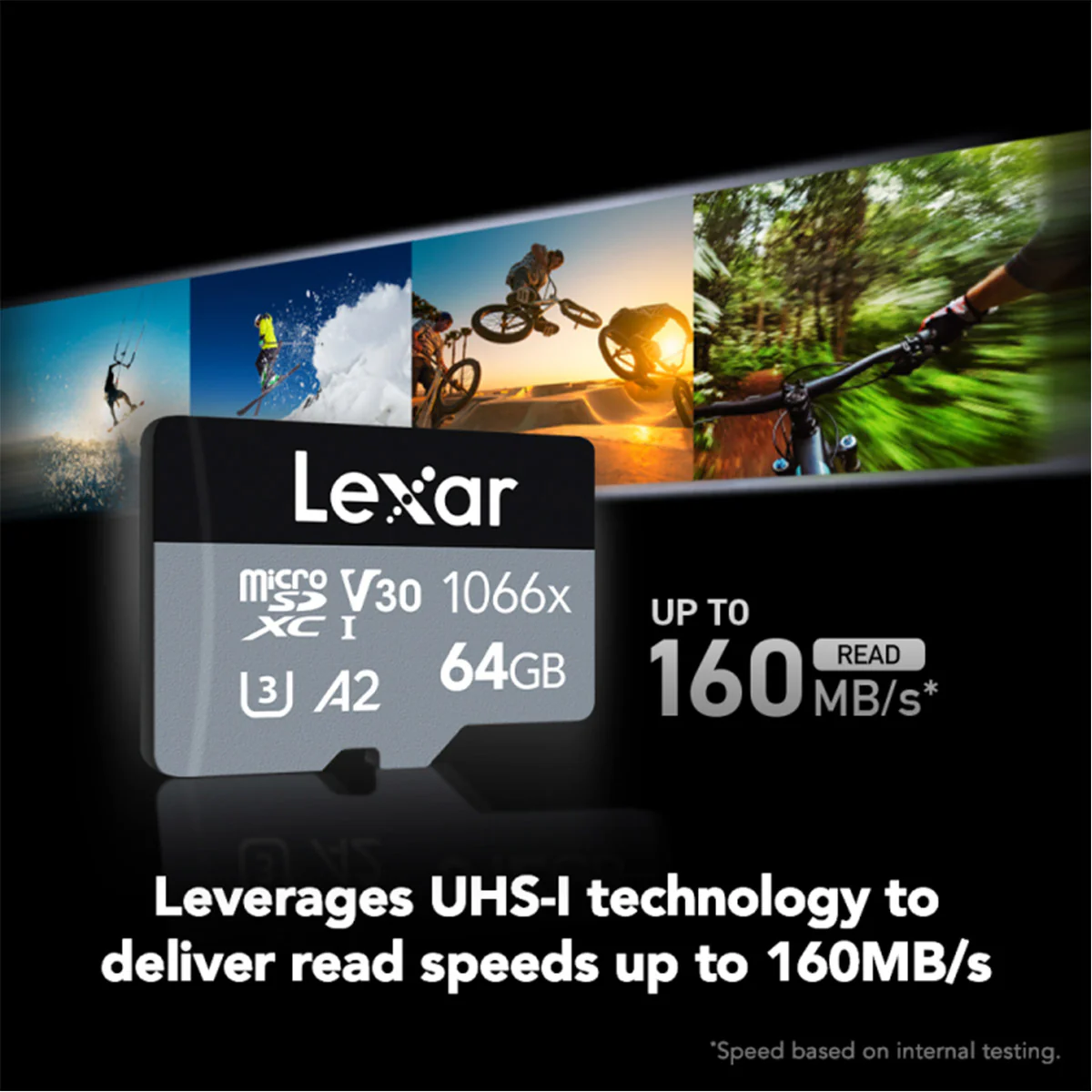 Lexar Professional 1066x 64GB microSDXC UHS-I 10 U3 V30 A2 160MB/s Read Memory Card SILVER Series (LMS1066064G-BNANG) - Image 3