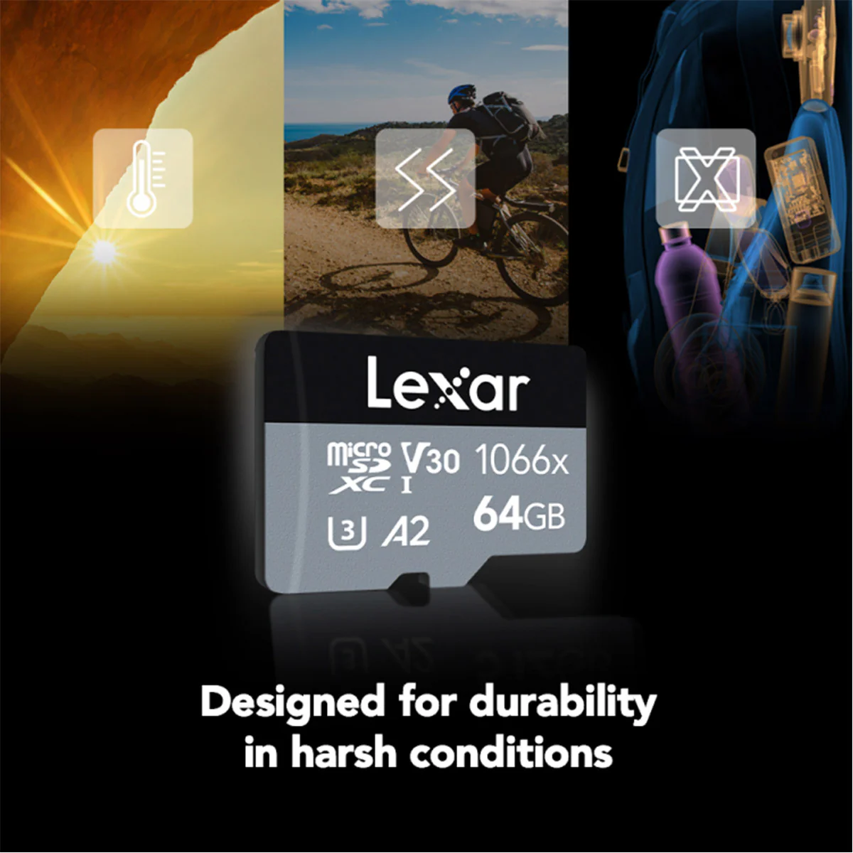 Lexar Professional 1066x 64GB microSDXC UHS-I 10 U3 V30 A2 160MB/s Read Memory Card SILVER Series (LMS1066064G-BNANG) - Image 4