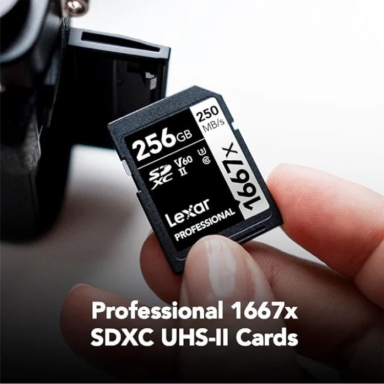 Lexar Professional 1667x 256GB SDXC UHS-II C10 U3 V60 250MB/s Read 120MB/s Write SD Card SILVER Series (LSD256CB1667) - Image 4