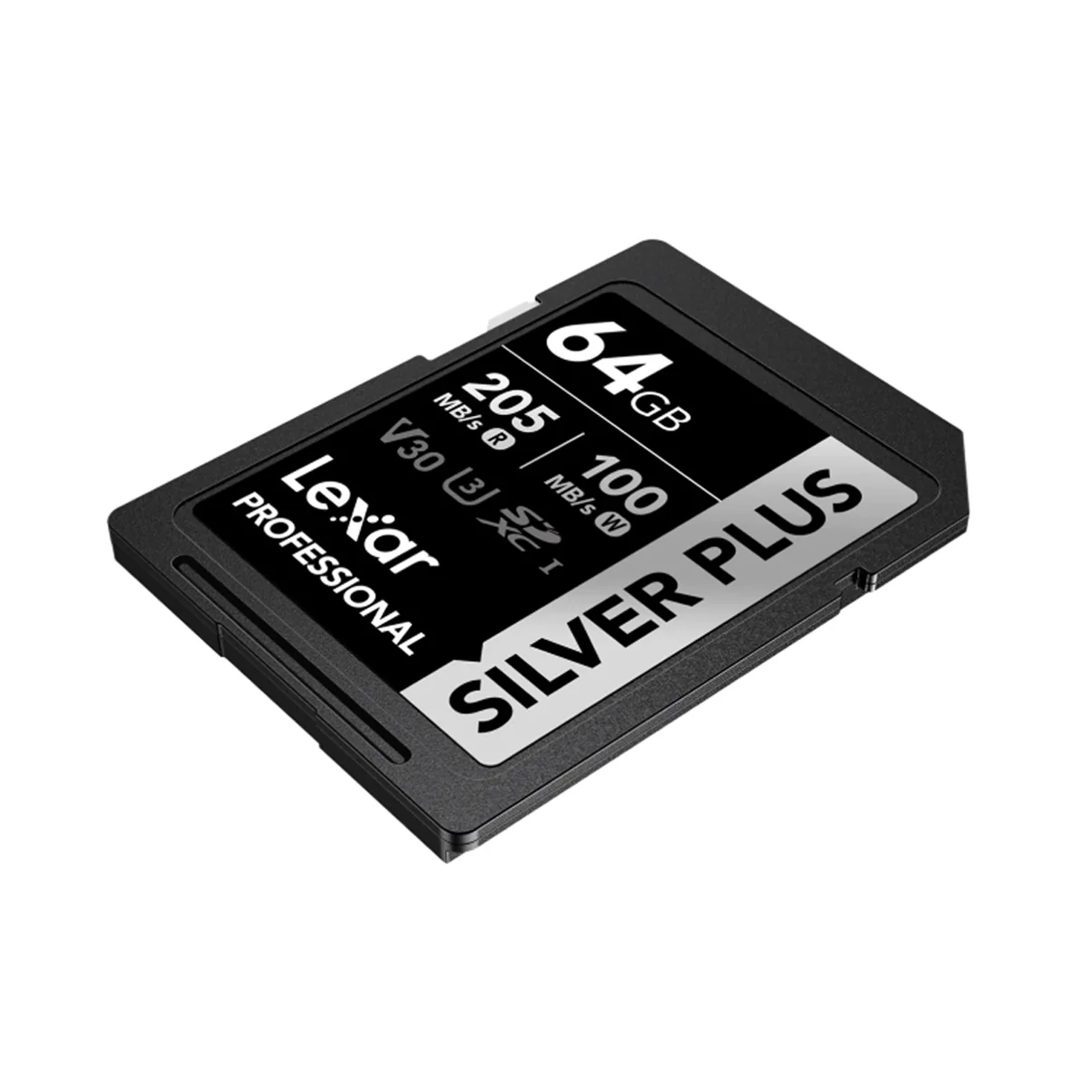 Lexar Professional SILVER PLUS 64GB SDXC UHS-I C10 U3 V30 205MB/s Read 100MB/s Write SD Card (LSDSIPL064G-BNNNG) - Image 2
