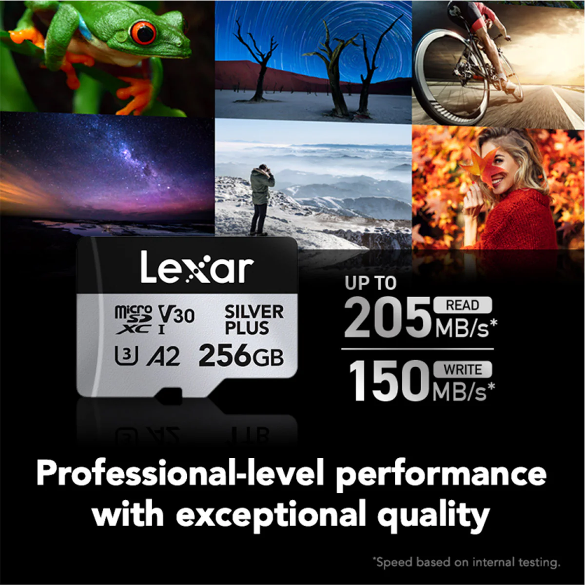 Lexar Professional Silver Plus microSDXC UHS-I C10 U3 V30 A2 205MB/s Read Memory Card (64GB, 128GB, 256GB) - Image 4